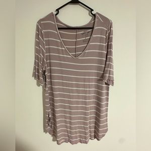 Torrid Lavender and White Stripe Tee
